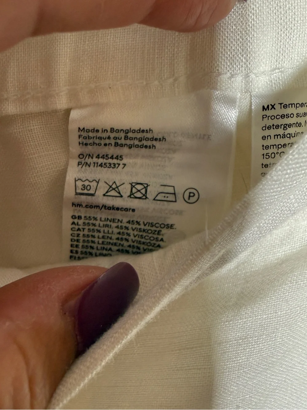 H&M Womens Sz 8 White Wide-Leg Linen Blend Pants Summer Classic